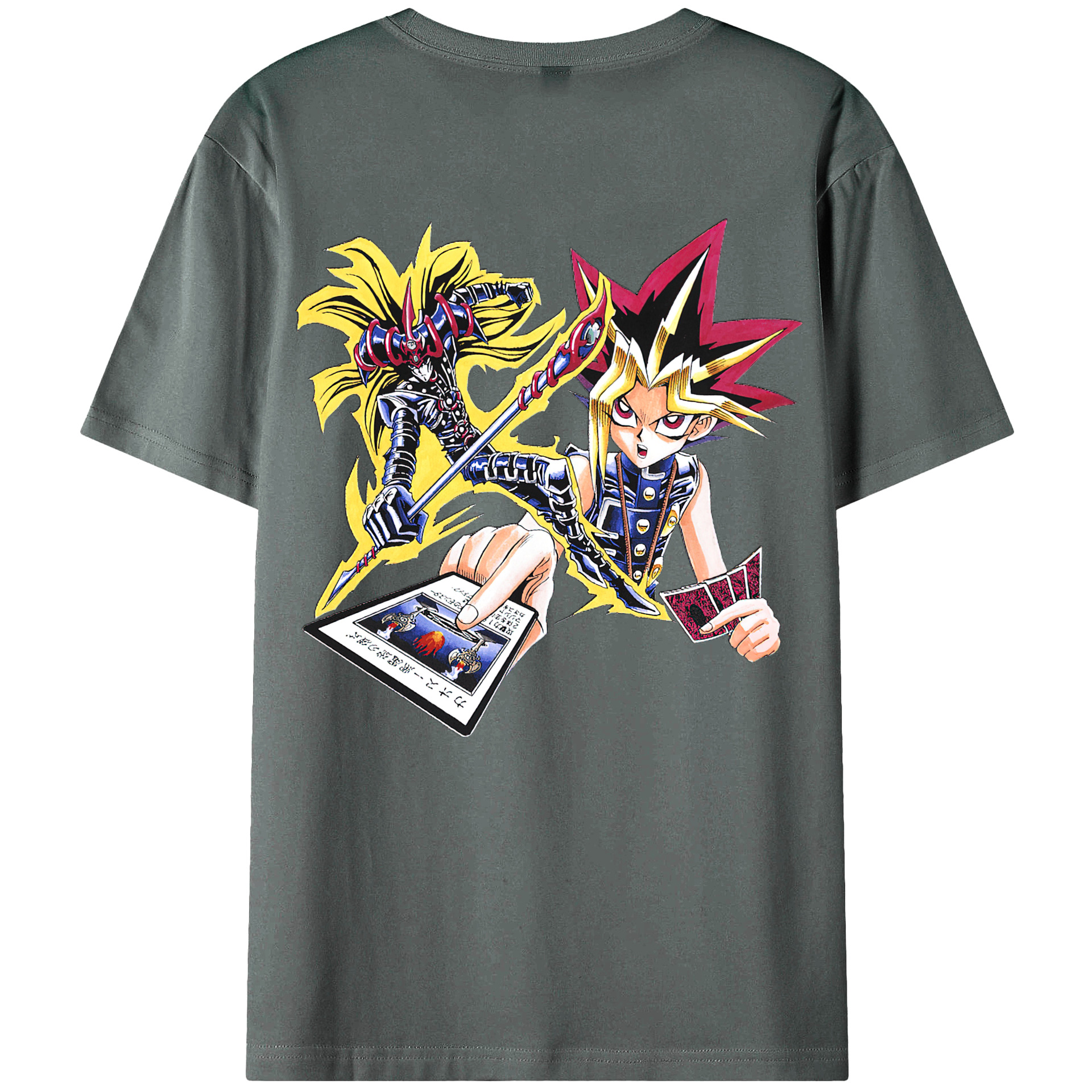 （画像用） 遊☆戯☆王 Yu-Gi-Oh! 綿100％ メンズ半袖Tシャツ（バックプリント） 通気性